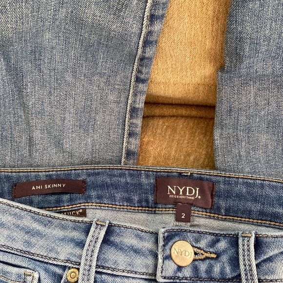 NYDJ AMI SKINNY Jeans Raw Hem Cuffed Size 2 - Light Wash - Picture 2 of 10